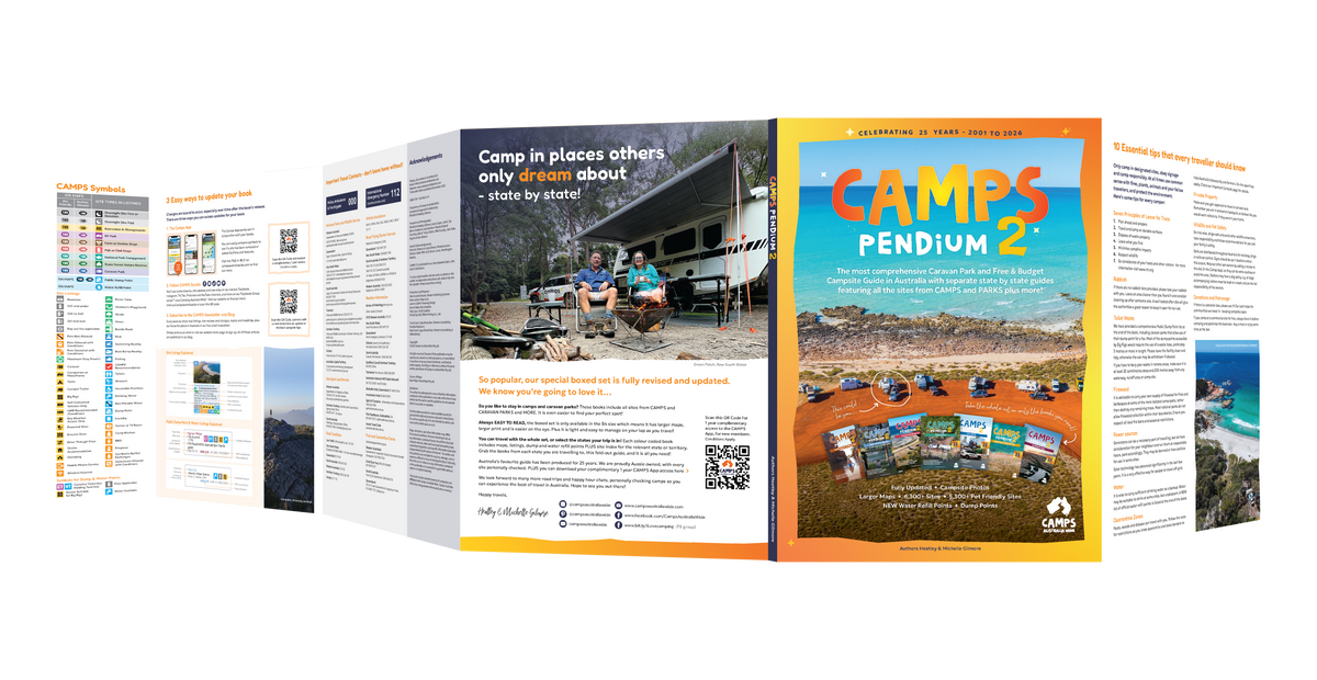 Preorder the New 2026 CAMPS Pendium 2: Boxed Set of 7 handy State Camping Guides